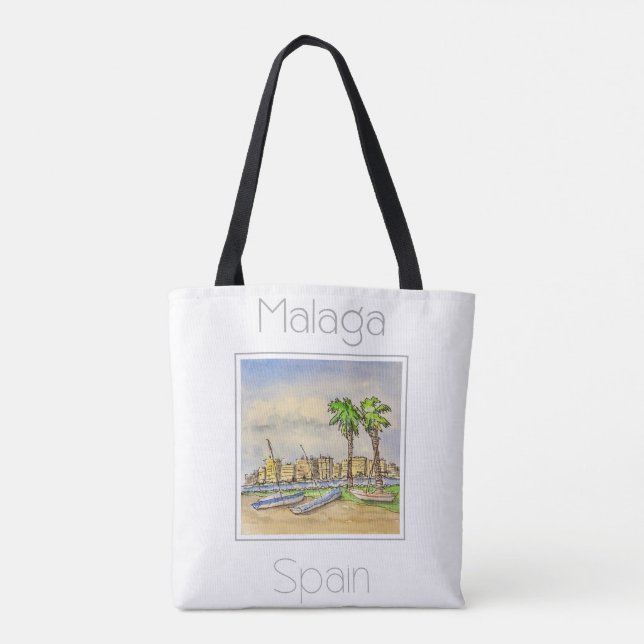 Bolsa Tote Poster de viagens para a Espanha de Málaga (Verso)