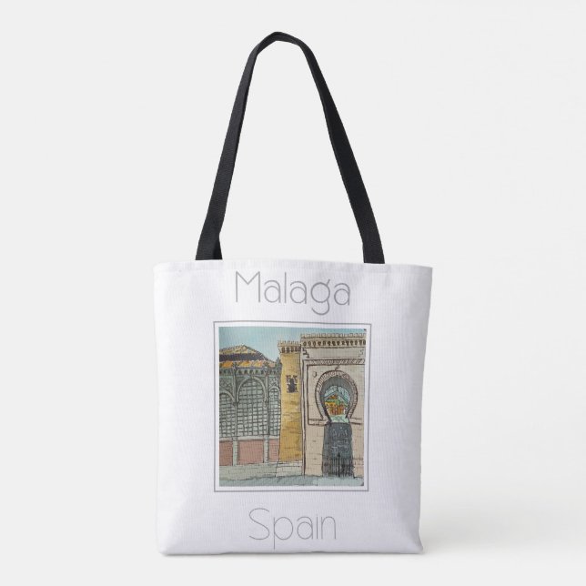 Bolsa Tote Poster de viagens para a Espanha de Málaga (Verso)