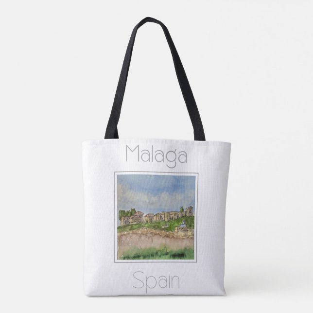 Bolsa Tote Poster de viagens para a Espanha de Málaga (Verso)