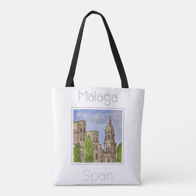 Bolsa Tote Poster de viagens para a Espanha de Málaga (Verso)