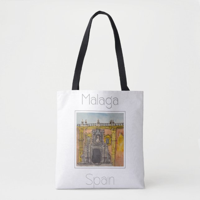 Bolsa Tote Poster de viagens para a Espanha de Málaga (Frente)