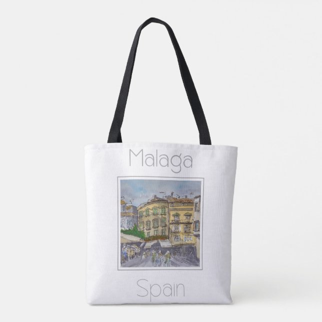 Bolsa Tote Poster de viagens para a Espanha de Málaga (Verso)