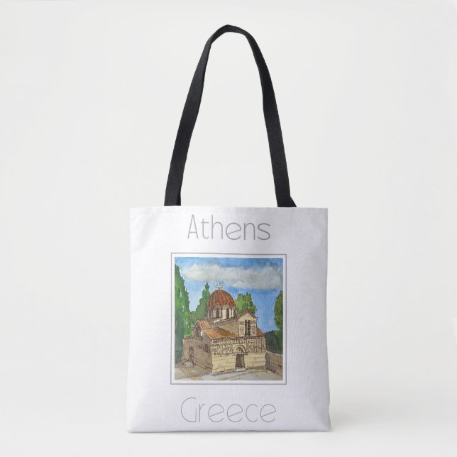 Bolsa Tote Poster de viagens para a Grécia de Atenas (Frente)