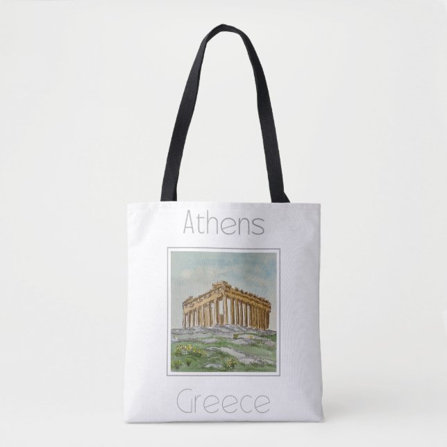Bolsa Tote Poster de viagens para a Grécia de Atenas (Frente)