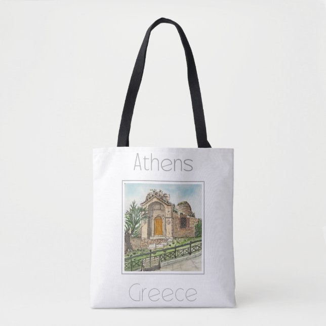 Bolsa Tote Poster de viagens para a Grécia de Atenas (Frente)