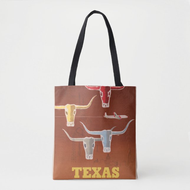 Bolsa Tote Poster de viagens Para American Airlines No Texas (Frente)
