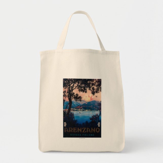 Bolsa Tote Poster de viagens Riviera Italiano (Frente)