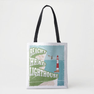 Bolsa Tote Poster do farol da cabeça de praia