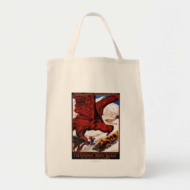 Bolsa Tote poster dos Jogos Olimpiadas de inverno de 1924 (Frente)