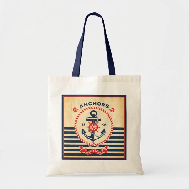 Bolsa Tote Poster náutico do vintage (Frente)