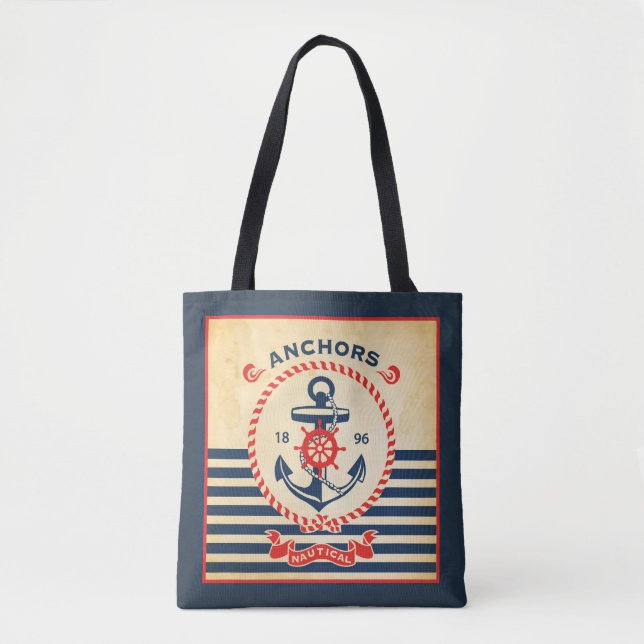 Bolsa Tote Poster náutico do vintage (Frente)