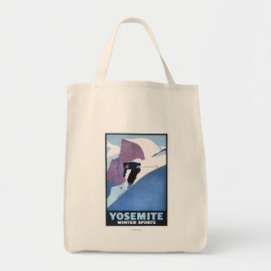 Bolsa Tote Poster relativo à promoção de esqui dos esporte