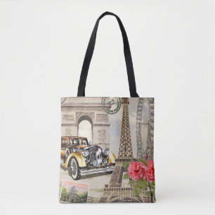 Bolsa Tote Poster vintage de Paris. vintage, poster, paris, v