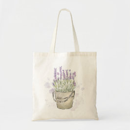 Bolsa Tote Pote de Lavanda pintado à mão