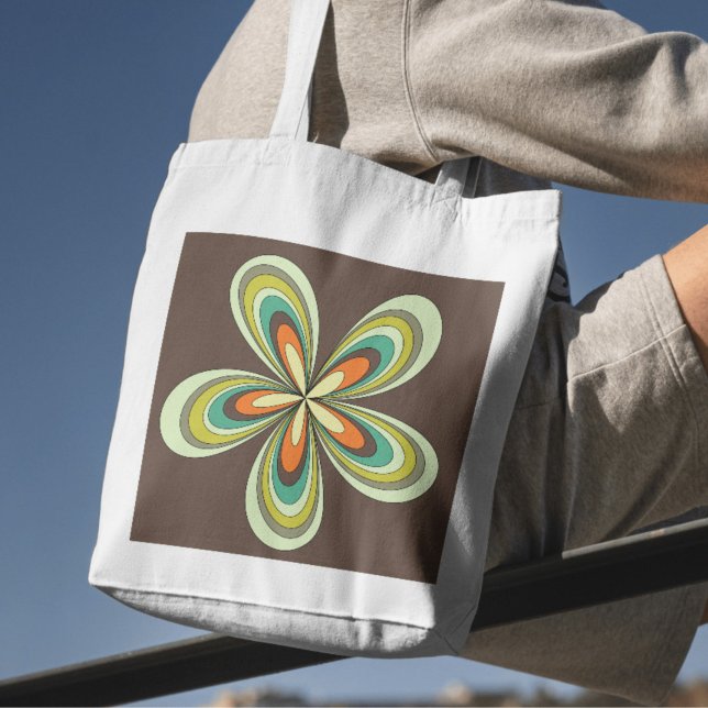 Bolsa Tote Potência das flores primavera hippie retrô dos ano (Criador carregado)