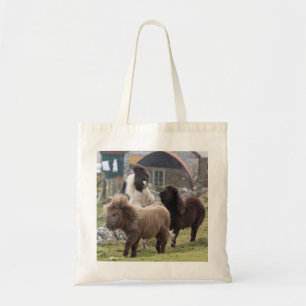 Bolsa Tote Potros do pônei de Shetland que jogam - saco úti