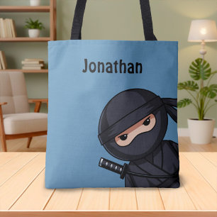 Bolsa Tote Pouco guerreiro de Ninja no azul