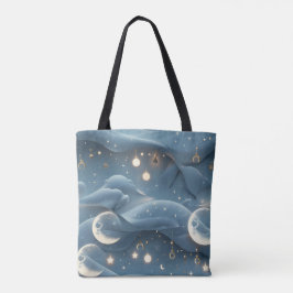 Bolsa Tote Powder Blue Moon Soft Celestial Aesthetic