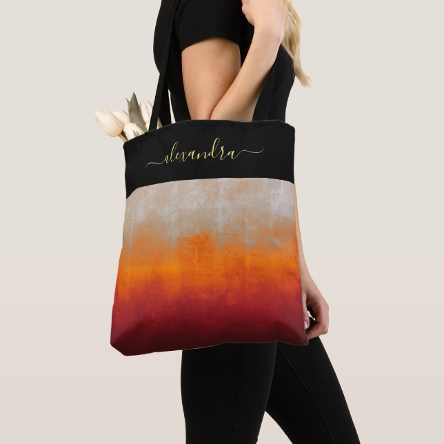 Bolsa Tote Power Girl Colors — chic rustic ombre personalizad (Close Up)
