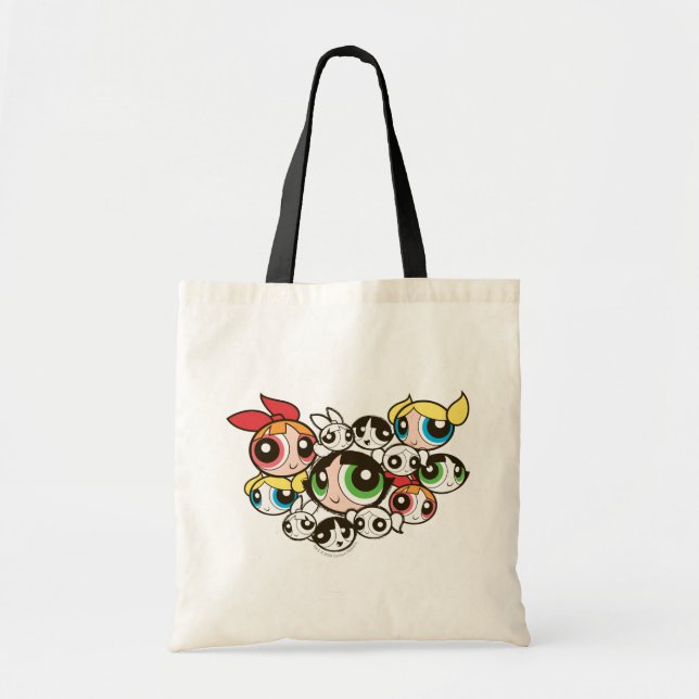 Bolsa Tote Powerpuff Girls Face Patterno (Frente)