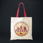 Bolsa Tote Praga Cidade da República Checa Skyline Emblem<br><div class="desc">Design de arte colorida e minimalista de Praga,  com monumentos e marcos da cidade na República Checa.</div>