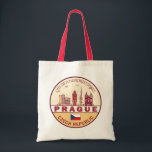 Bolsa Tote Praga Cidade da República Checa Skyline Emblem<br><div class="desc">Design de arte colorida e minimalista de Praga, com monumentos e marcos da cidade na República Checa.</div>