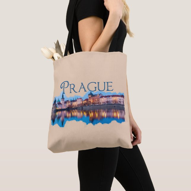Bolsa Tote Praga: Evening Skyline (Close Up)