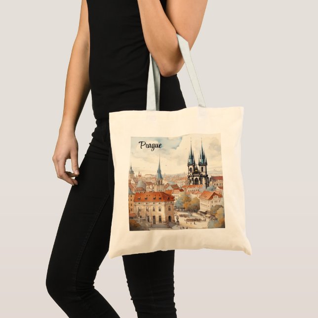 Bolsa Tote Praga personalizada de tote tote com Impressão (Frente (produto))