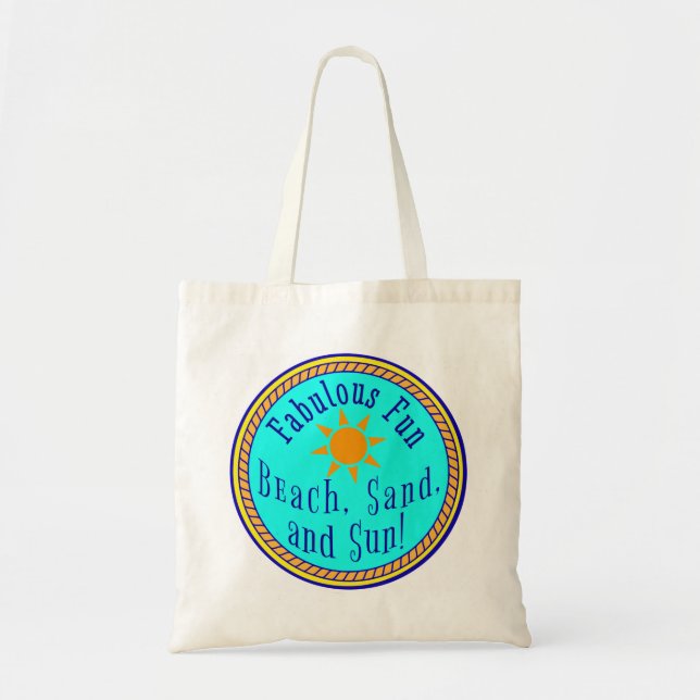 BOLSA TOTE PRAIA, AREIA E SOL! FABULOSO FUN SUNNY PARTITY (Frente)