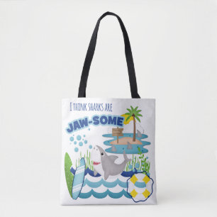 Bolsa Tote Praia da Ilha do Surfboard do Tubarão-Cento
