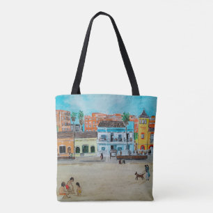 Bolsa Tote Praia da Malvarrosa Pintura de Alfred Fox