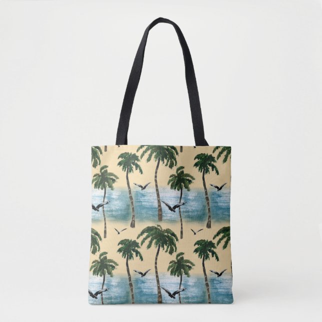 Bolsa Tote Praia de aquarela, tranquilidade sem falhas (Frente)