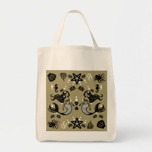 Bolsa Tote Praia de Ouro da Sereia para Crianças