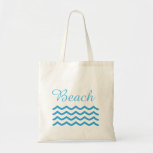 Bolsa Tote Praia de Verão de Ondas Azuis