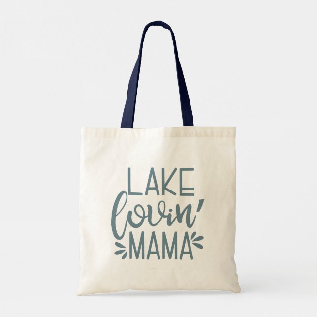 Bolsa Tote Praia do Lago Náutico Moderno Lovin Mama (Verso)