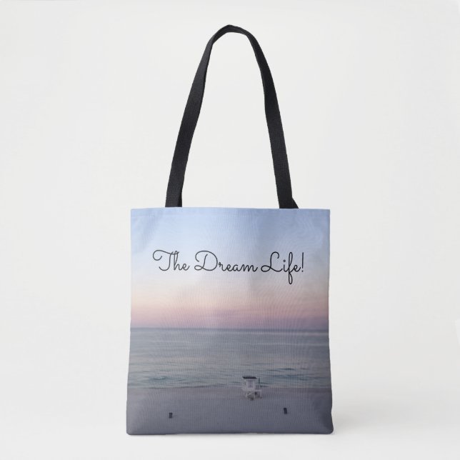 Bolsa Tote Praia do Nascer do Sol no Oceano (Frente)