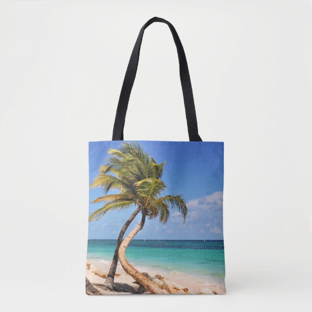 Bolsa Tote Praia e palmeira tropicais (Frente)