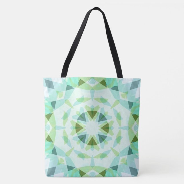 Bolsa Tote Praia Eclética Azul, Verde e Fresca, bonito (Frente)