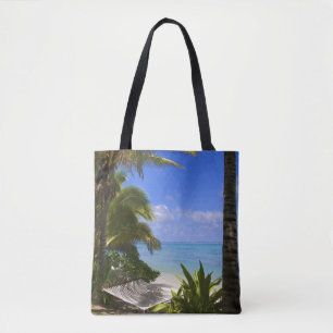 Bolsa Tote Praia ladeada por palmeiras Ilhas Cook 2