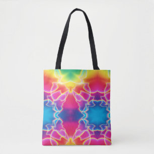 Bolsa Tote Praia legal do divertimento da cor do arco-íris da