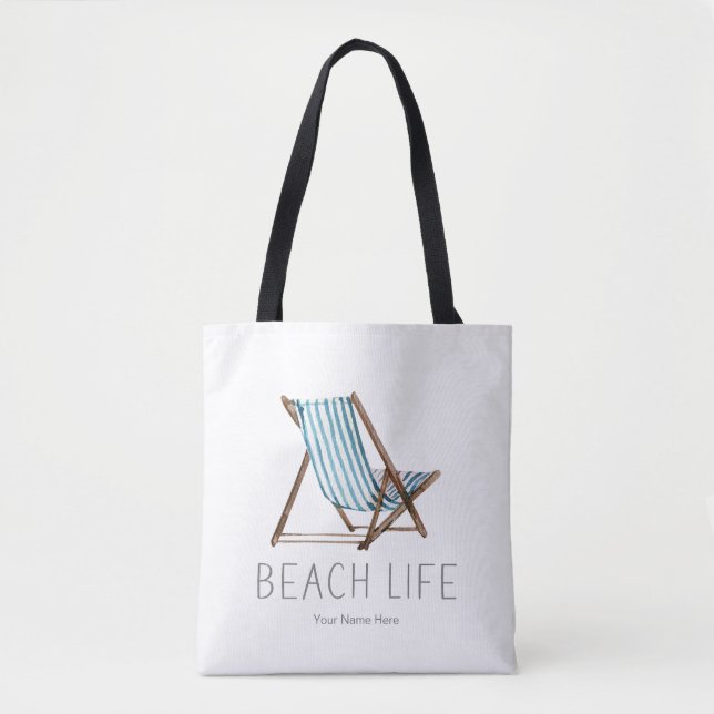 Bolsa Tote Praia Life Cotação Náutica de Férias de Verão (Frente)