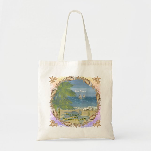 Bolsa Tote Praia Lugar Feliz (Frente)
