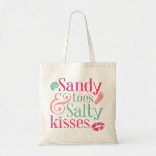Bolsa Tote Praia má - dedos do pé de Sandy & beijos salgado