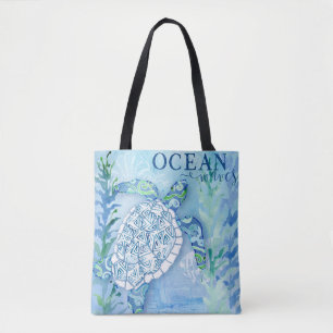 Bolsa Tote Praia Oceano Fora Arte De Turtle Mar