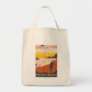 Bolsa Tote Praia & papagaios - praia pacífica, Washington