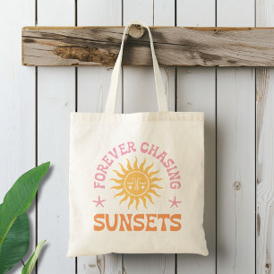 Bolsa Tote Praia Perseguindo Pôr do Sol Eternamente