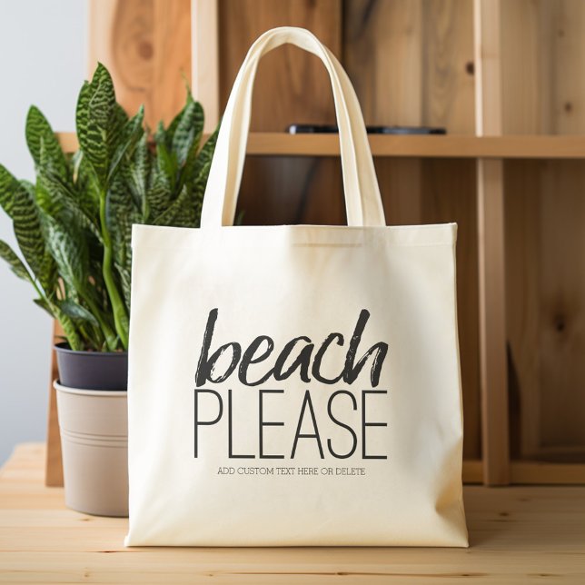 Bolsa Tote Praia, por favor (Beach Please Personalized Tote Bag)