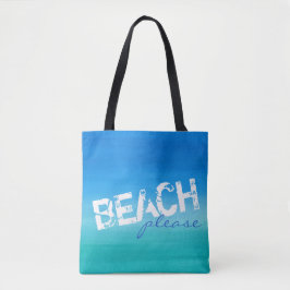 Bolsa Tote Praia Por Favor Aquarela Oceano Verde Azul Saco