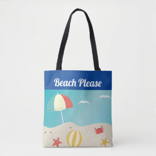 Bolsa Tote Praia Por Favor Seaside Summer Beach