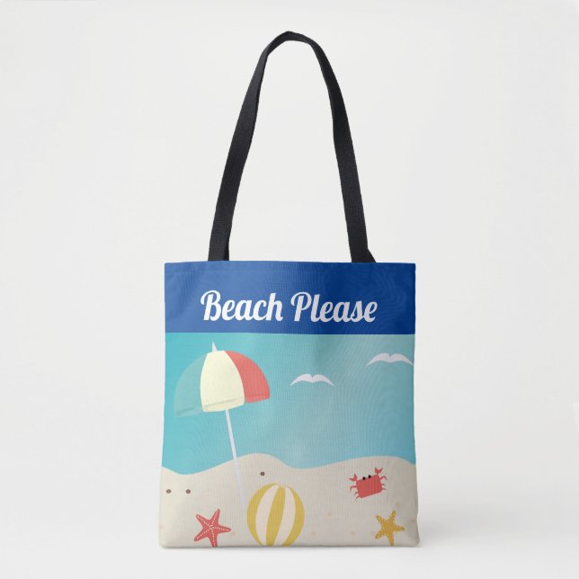 Bolsa Tote Praia Por Favor Seaside Summer Beach (Frente)